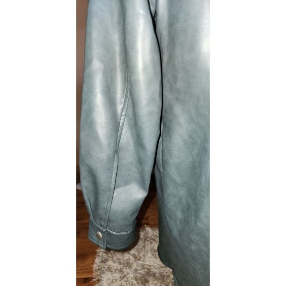 Bagatelle Collection Men's snap-up faux leather shirt jacket size Medium - Picture 6 of 9